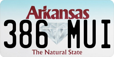 AR license plate 386MUI