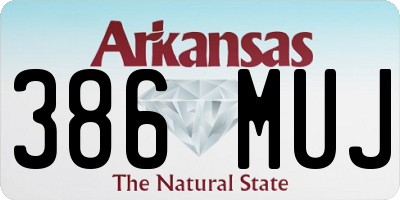 AR license plate 386MUJ