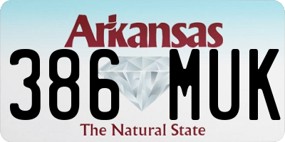 AR license plate 386MUK