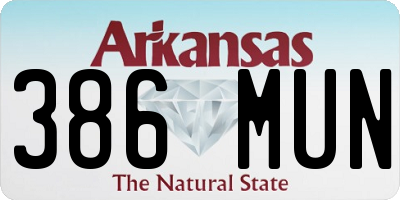 AR license plate 386MUN