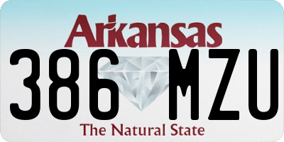 AR license plate 386MZU