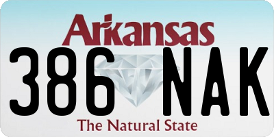 AR license plate 386NAK
