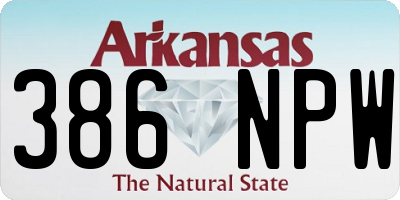 AR license plate 386NPW