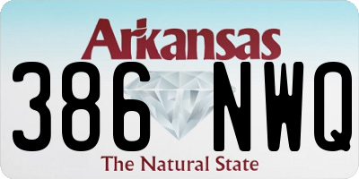 AR license plate 386NWQ