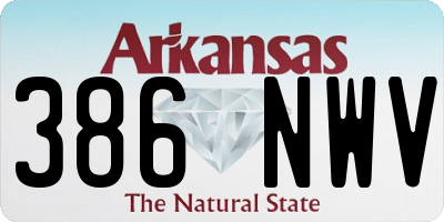 AR license plate 386NWV