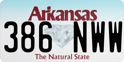 AR license plate 386NWW