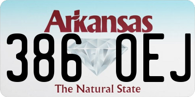 AR license plate 386OEJ