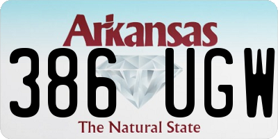 AR license plate 386UGW