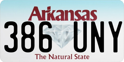 AR license plate 386UNY