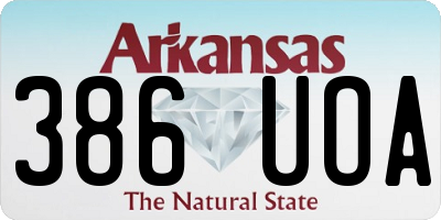 AR license plate 386UOA