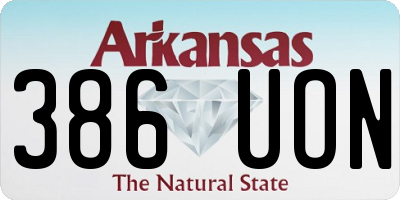 AR license plate 386UON