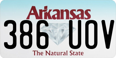 AR license plate 386UOV