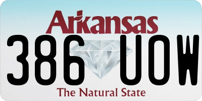 AR license plate 386UOW