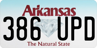 AR license plate 386UPD