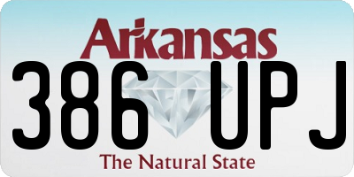 AR license plate 386UPJ