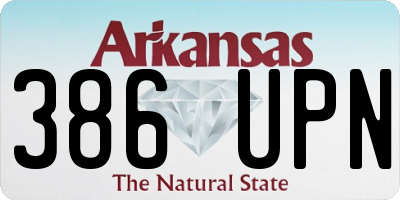 AR license plate 386UPN