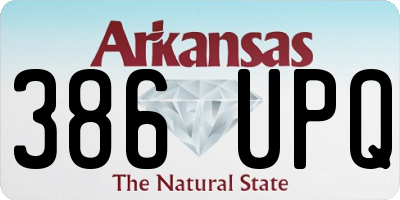 AR license plate 386UPQ