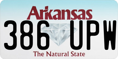 AR license plate 386UPW