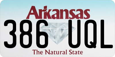 AR license plate 386UQL