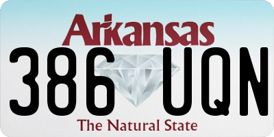 AR license plate 386UQN