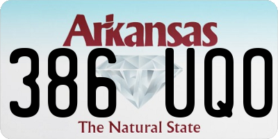 AR license plate 386UQO