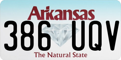 AR license plate 386UQV