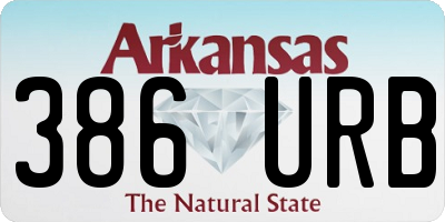 AR license plate 386URB