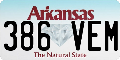 AR license plate 386VEM