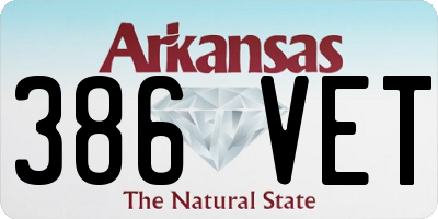 AR license plate 386VET