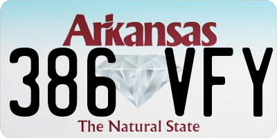 AR license plate 386VFY