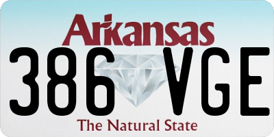 AR license plate 386VGE
