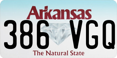 AR license plate 386VGQ