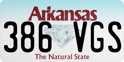 AR license plate 386VGS