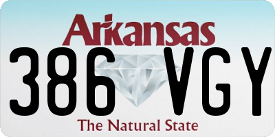 AR license plate 386VGY