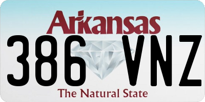 AR license plate 386VNZ