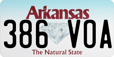AR license plate 386VOA