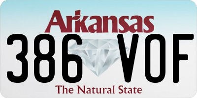 AR license plate 386VOF