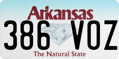 AR license plate 386VOZ