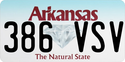 AR license plate 386VSV