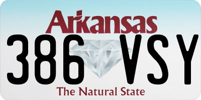 AR license plate 386VSY
