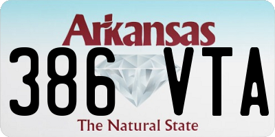 AR license plate 386VTA