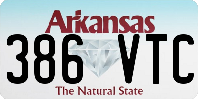 AR license plate 386VTC