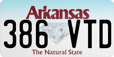 AR license plate 386VTD