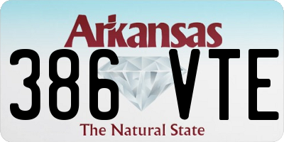 AR license plate 386VTE