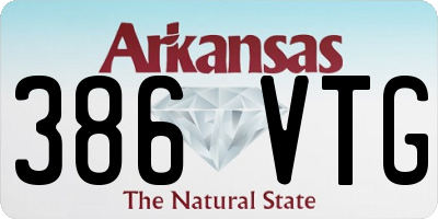 AR license plate 386VTG