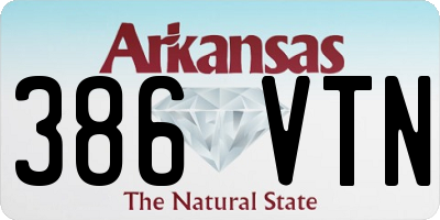 AR license plate 386VTN