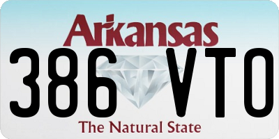 AR license plate 386VTO