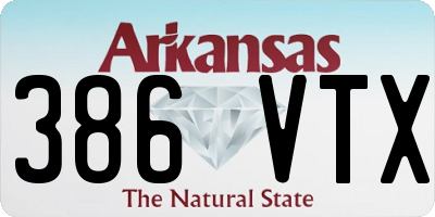 AR license plate 386VTX