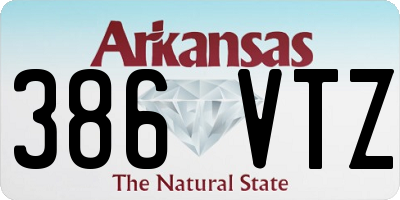 AR license plate 386VTZ