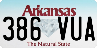 AR license plate 386VUA